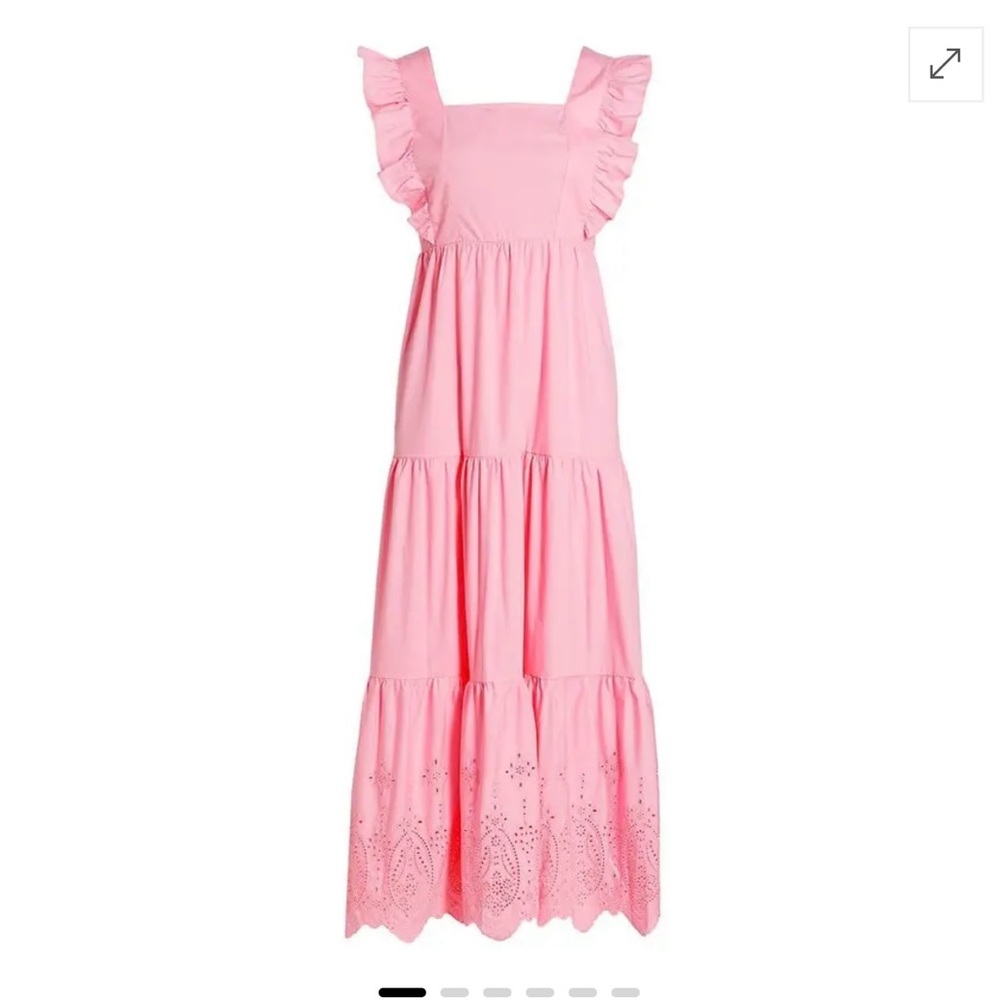 Moon river embroidered cotton midi dress